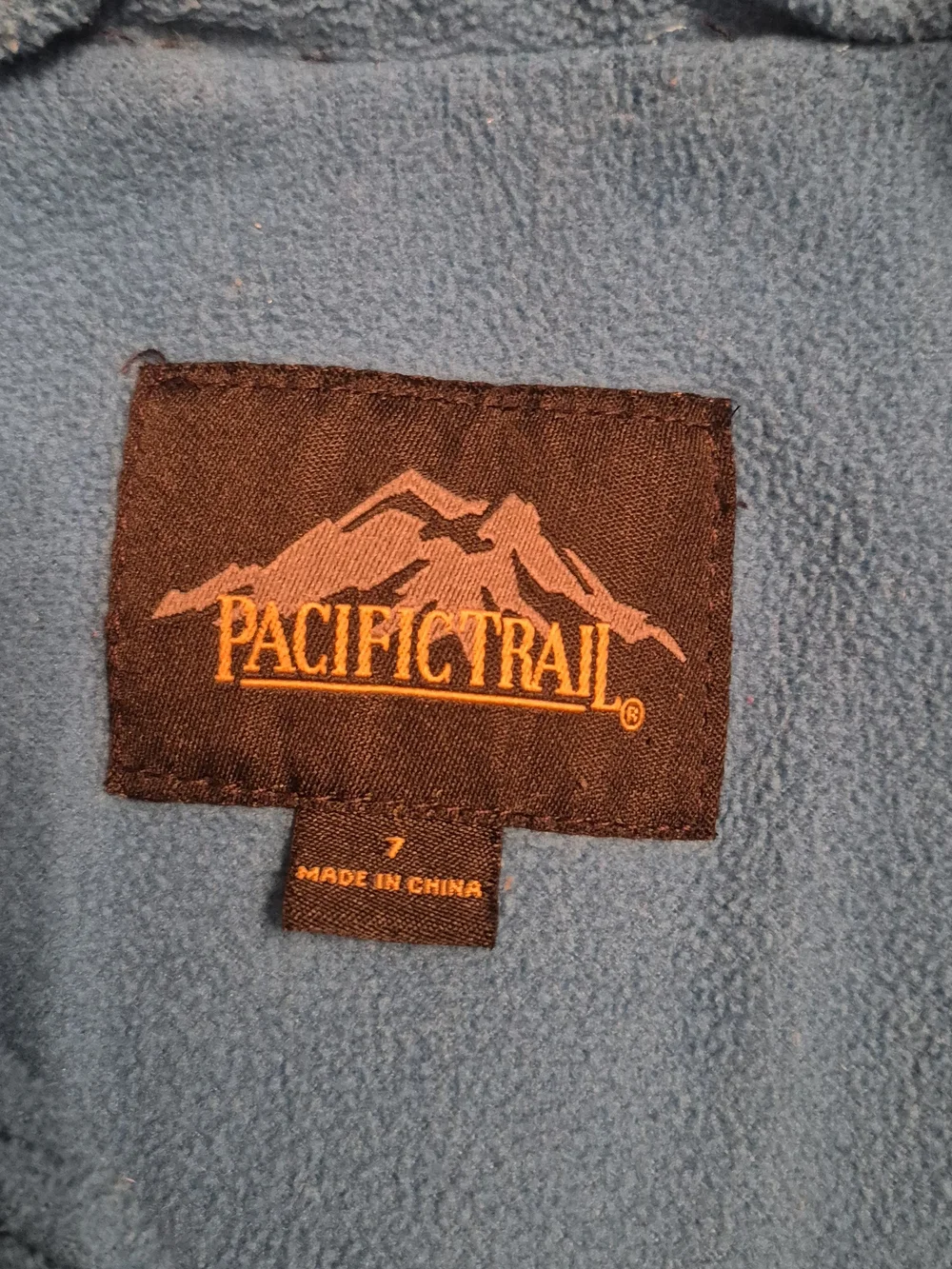 Boys Puffer Jacket Hooded Sz S (7) Fleece Lining Pacific Trail Black & Blue